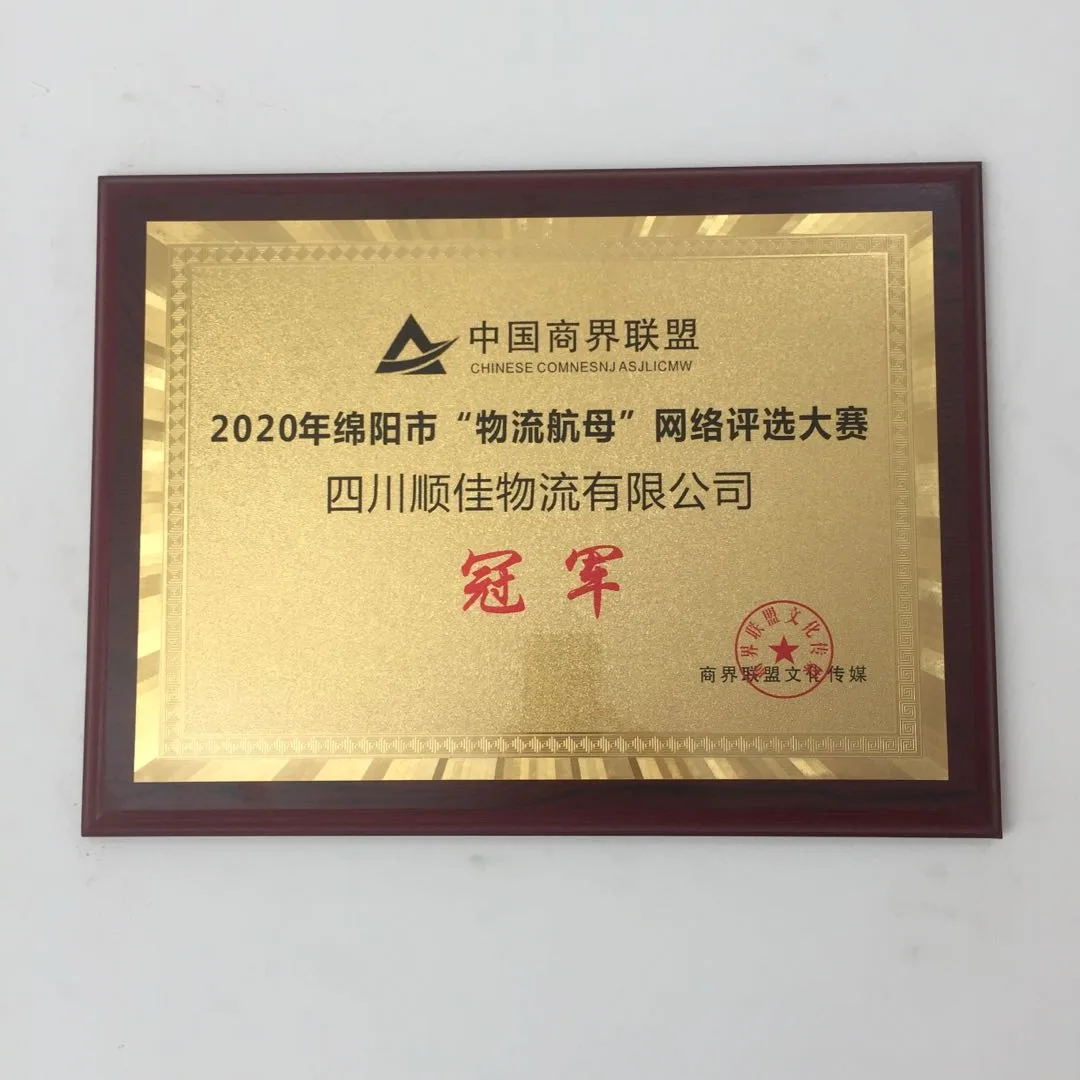绵阳市“物流航母”网络评选大赛 冠军（奖牌）